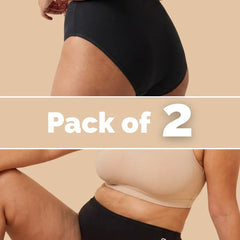 2 Pack - Black Bamboo Absorbent Underwear
