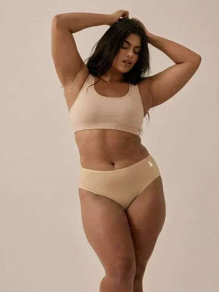 6 Pack - Beige Bamboo Absorbent Underwear