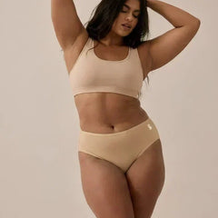 2 Pack - Beige Bamboo Absorbent Underwear