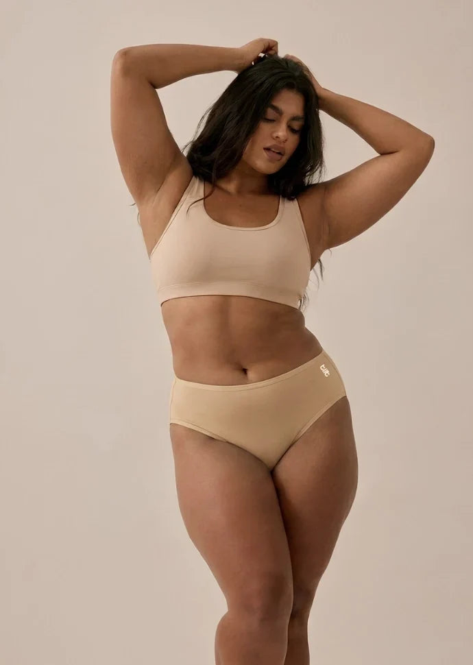 2 Pack - Beige Bamboo Absorbent Underwear