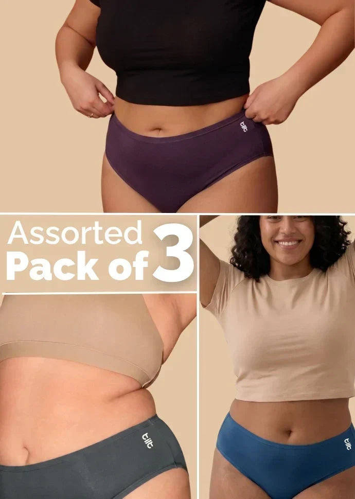 Assorted 3 Pack - Pop Bamboo Absorbent Underwear