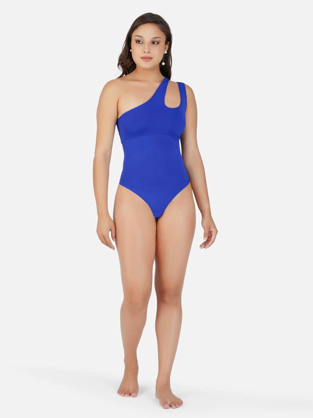 One-shoulder Cut Out Waist and Abdomen Compression Shapewear Bodysuit