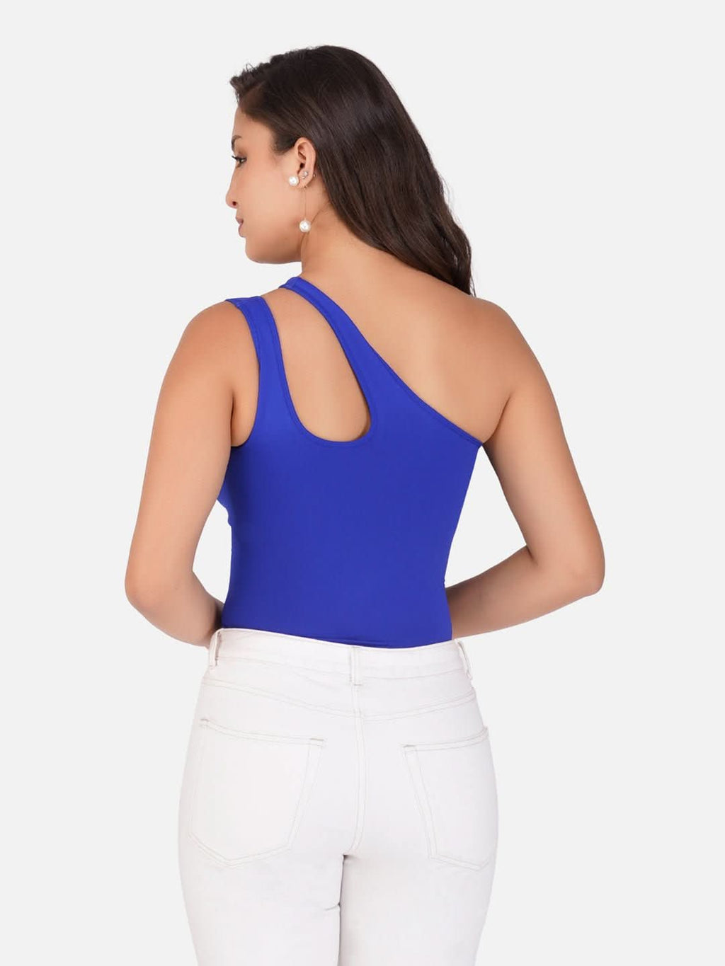 One-shoulder Cut Out Waist and Abdomen Compression Shapewear Bodysuit