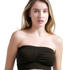 Brachy Women Pack 2 Lightly Padded Seamless Rapid Dry Bandeau Tube Bra