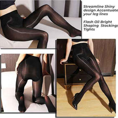 Women Shimmer Tights for Women, Shiny Oil Pantyhose Stockings, Oil Bright Shaping Tight Ultra Shiny Sheer Tights High Waist