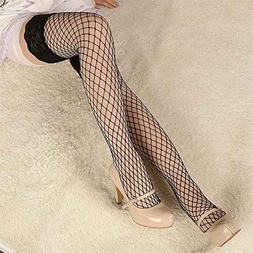 Women's Nylon Blend Elegant Sheer Thigh-High Stockings - Sexy and Durable (Black)