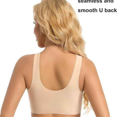Pullover Wireless Bras for Women, Seamless Full Coverage U Neck No wire T-Shirt Bra