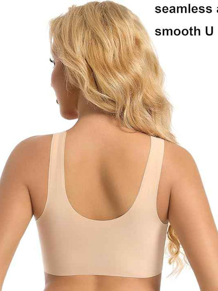 Pullover Wireless Bras for Women, Seamless Full Coverage U Neck No wire T-Shirt Bra