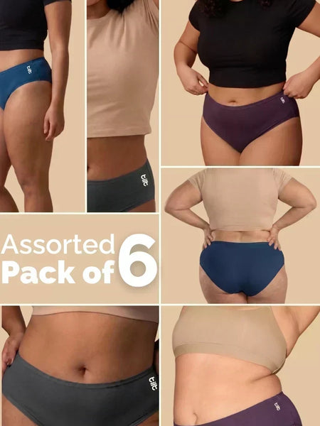 Assorted 6 Pack - Pop Bamboo Absorbent Underwear