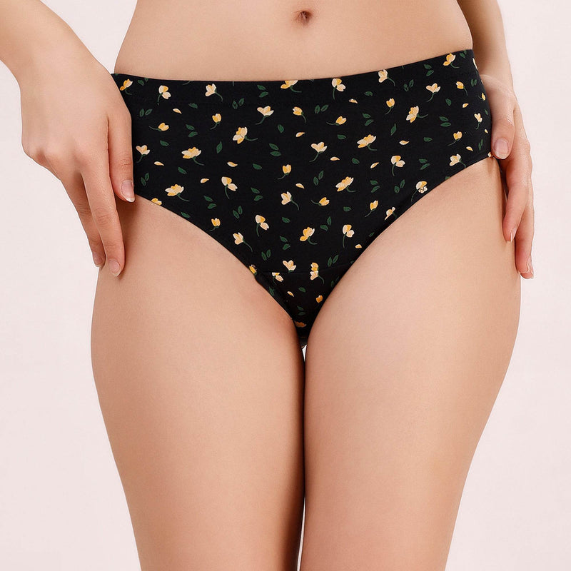 SOIE Woman - High Rise Full Coverage Printed Stretch Cotton Hipster Panty (Pack of 3) - Panty -for Women