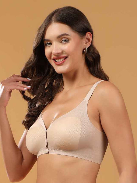 Women Mauve Full Coverage Front Open Maternity Breastfeeding Bra