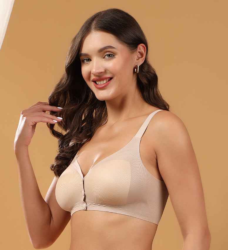 Women Mauve Full Coverage Front Open Maternity Breastfeeding Bra