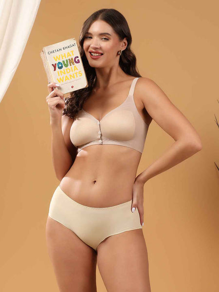 Women Mauve Full Coverage Front Open Maternity Breastfeeding Bra