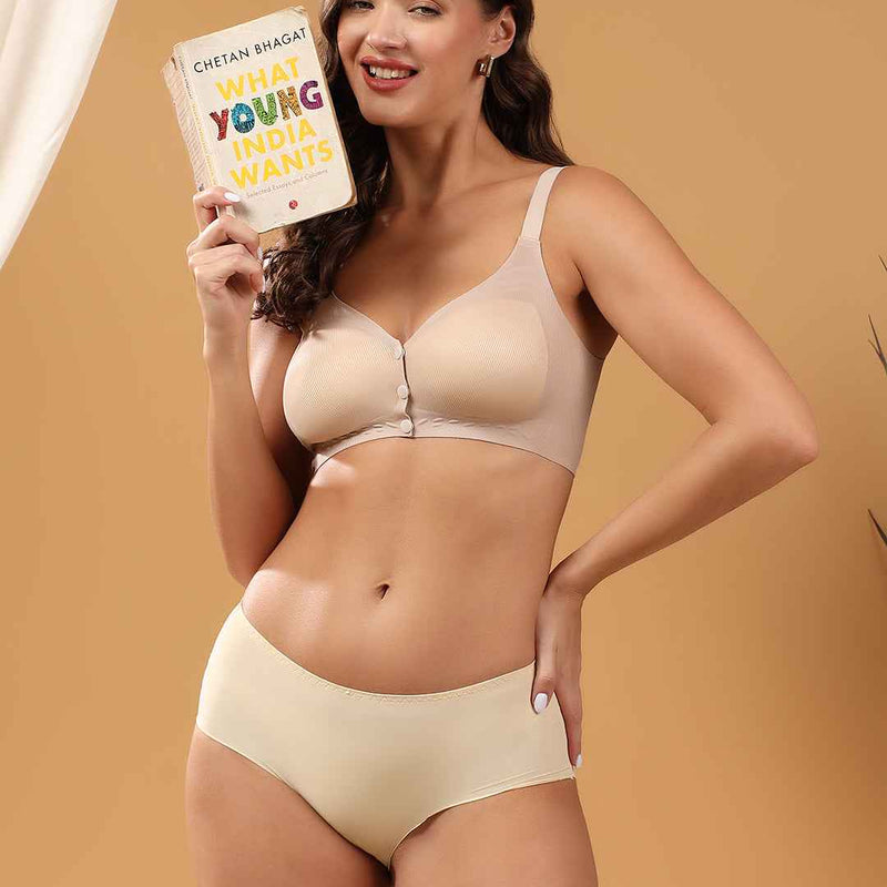 Women Mauve Full Coverage Front Open Maternity Breastfeeding Bra