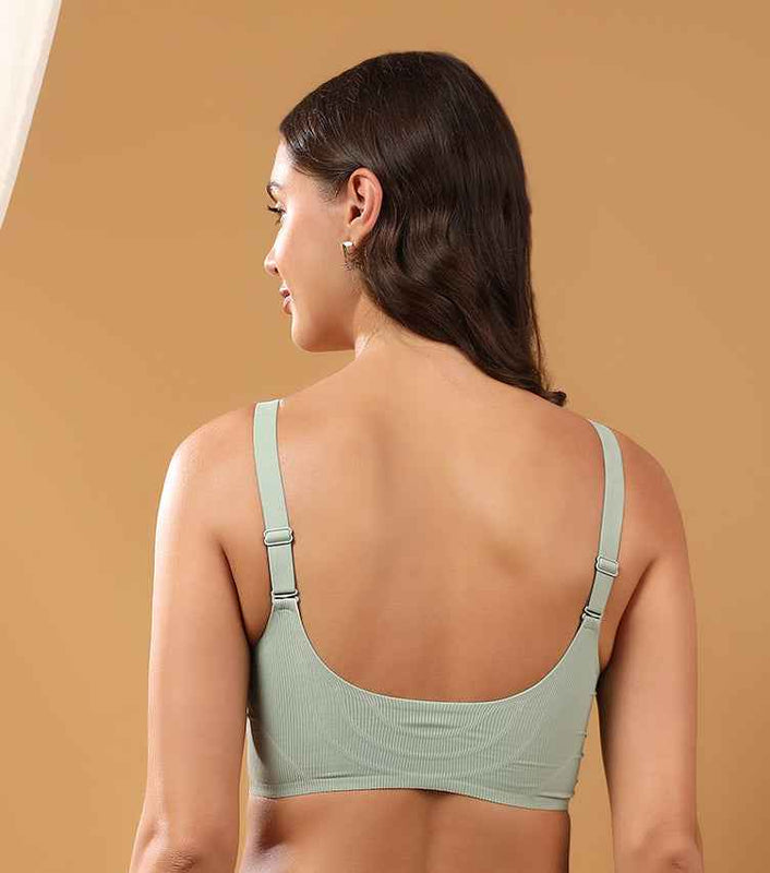Women Mint Green Full Coverage Front Open Maternity Breastfeeding Bra
