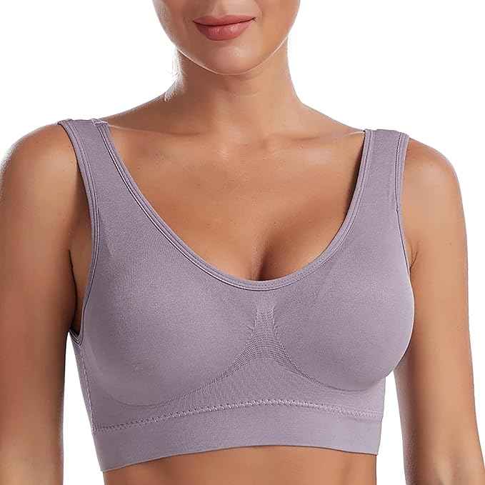 Pack Of 2 Womens Fashion Sports Bra | Seamless, Padded, Non-Wired Gym & Yoga Bra | High Support, Comfortable Everyday Bralette
