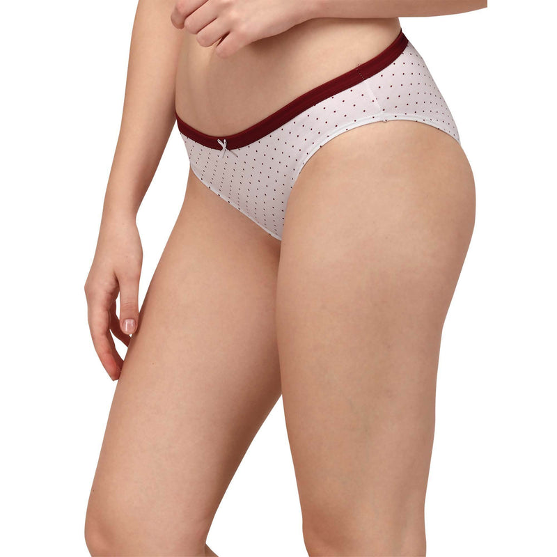 SOIE Woman - Mid Rise Medium Coverage Solid and Printed Cotton Stretch Brief Panty (Pack of 3) - Panty -for Women