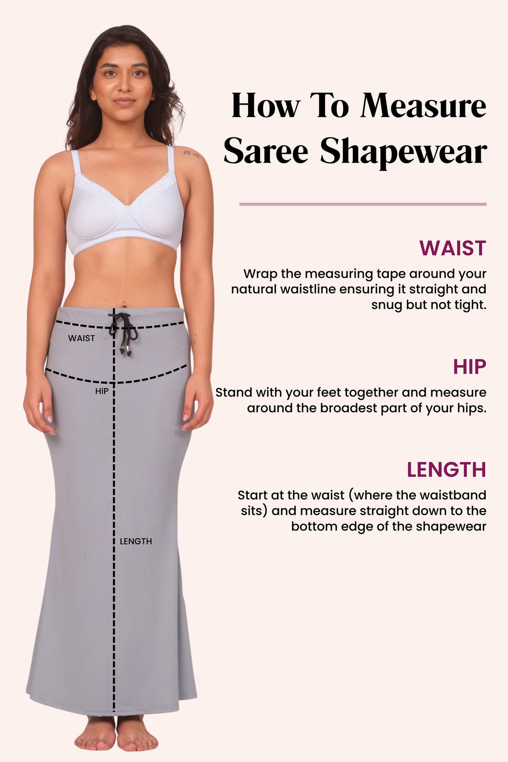 Munns & Mars Polyester Fish-Cut Saree Shapewear