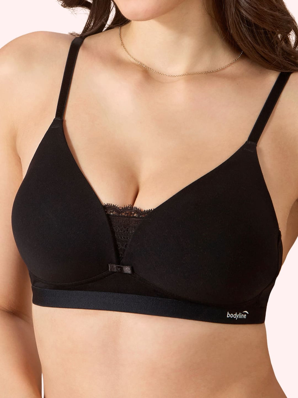 Cove Everyday Cotton Bra – Lightly Padded, Wire-Free, Lace Front, Designer Straps & Full Support Underband