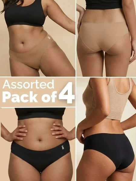 Assorted 4 Pack - Basics Low-waist Seamless Underwear