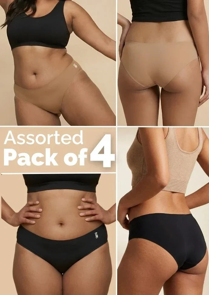 Assorted 4 Pack - Basics Low-waist Seamless Underwear