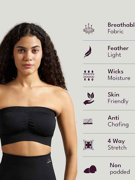Brachy Half Coverage Lightly Padded All Day Comfort Seamless Rapid Dry Bandeau Tube Bra (Copy)