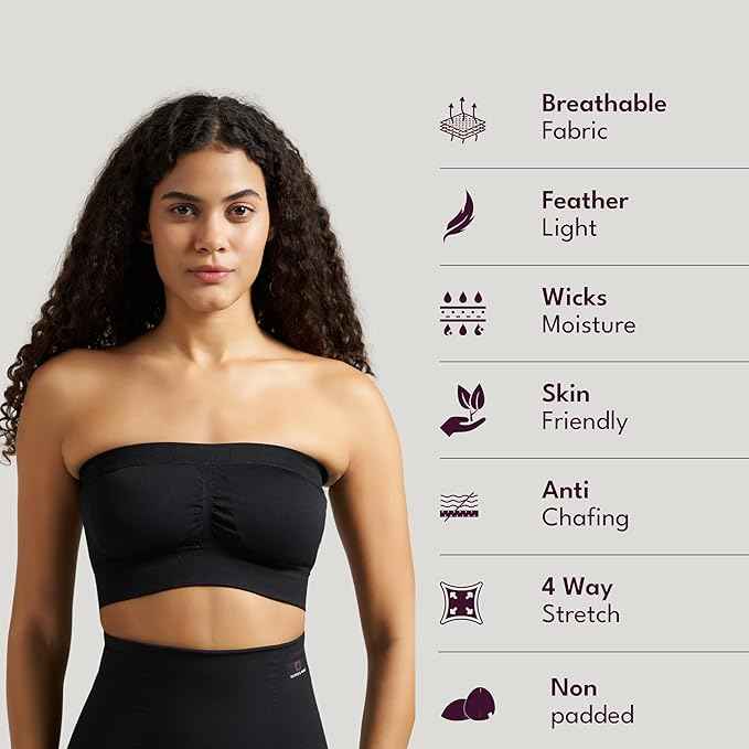 Brachy Half Coverage Lightly Padded All Day Comfort Seamless Rapid Dry Bandeau Tube Bra (Copy)