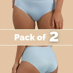 2 Pack - Blue Mid-waist Seamless Underwear