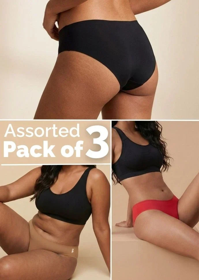 Assorted 3 Pack - Pop Low-waist Seamless Underwear