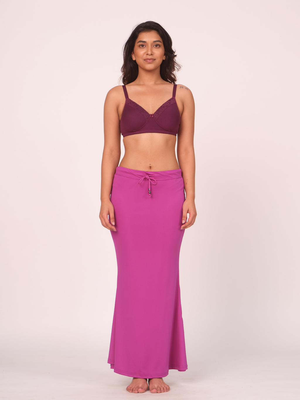 Munns & Mars Polyester Fish-Cut Saree Shapewear