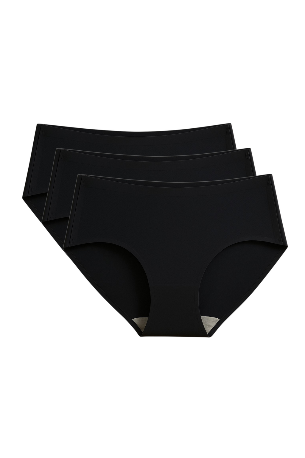 Munns & Mars Pack of 3 Seamless Bonded Hipster Panty - Black, Black & Black