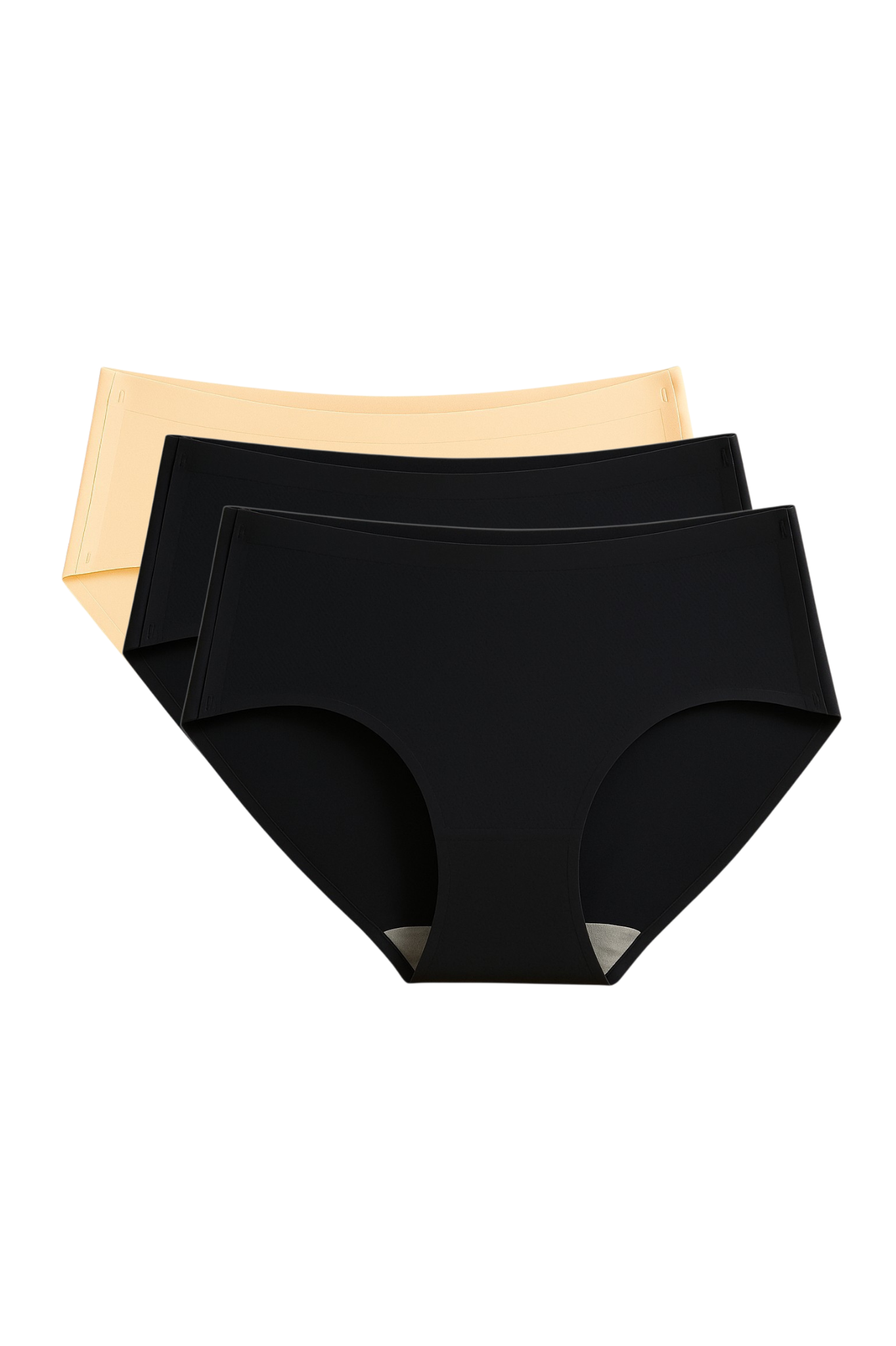 Seamless Bonded Hipster Panty - Black, Black & Beige