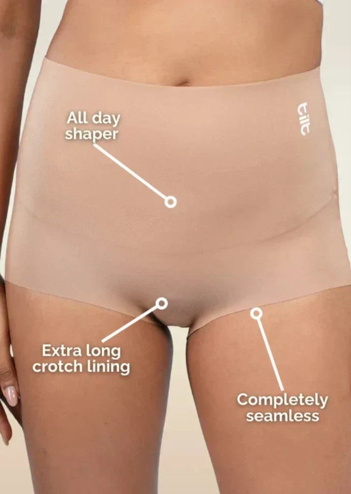 Set - White Minimiser Bra and Beige Shaper Underwear