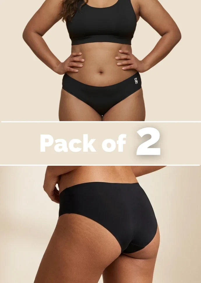 2 Pack - Black Low-waist Seamless Underwear