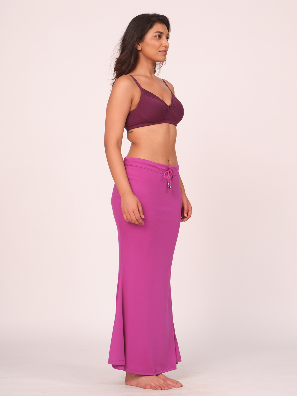 Munns & Mars Polyester Fish-Cut Saree Shapewear