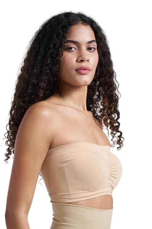 Brachy Women Pack 2 Lightly Padded Seamless Rapid Dry Bandeau Tube Bra