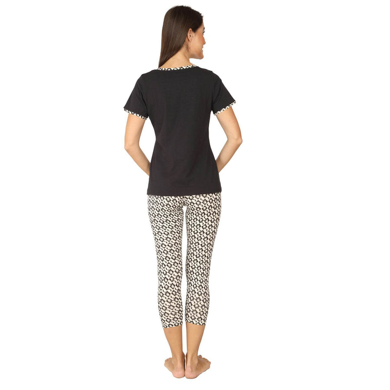 SOIE Woman - Solid Top with Printed Leggings - -for Women