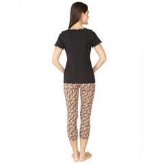 SOIE Woman - Solid Top with Printed Leggings - -for Women
