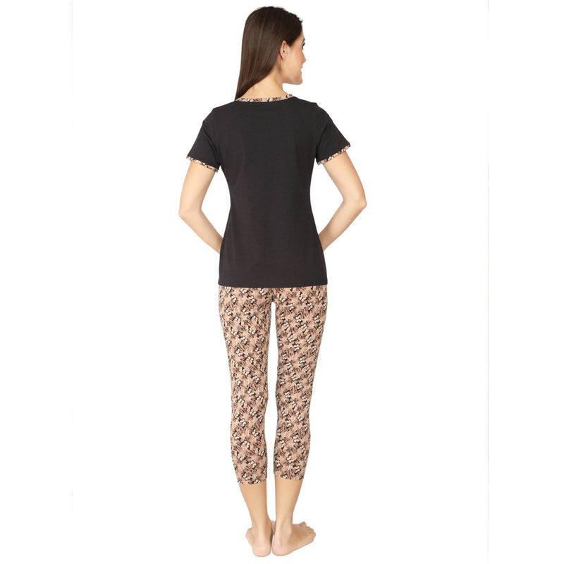 SOIE Woman - Solid Top with Printed Leggings - -for Women