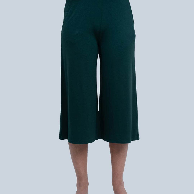 SOIE Woman - Mid Rise Flared Lounge Culottes 3/4 Length with Pockets - -for Women