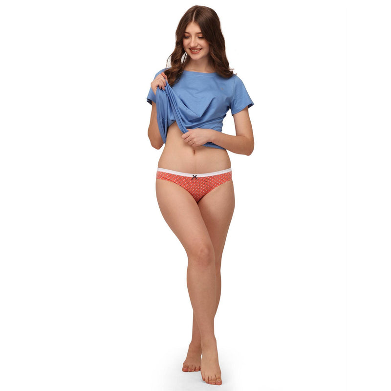 SOIE Woman - Mid Rise Medium Coverage Solid and Printed Cotton Stretch Brief Panty (Pack of 3) - Panty -for Women