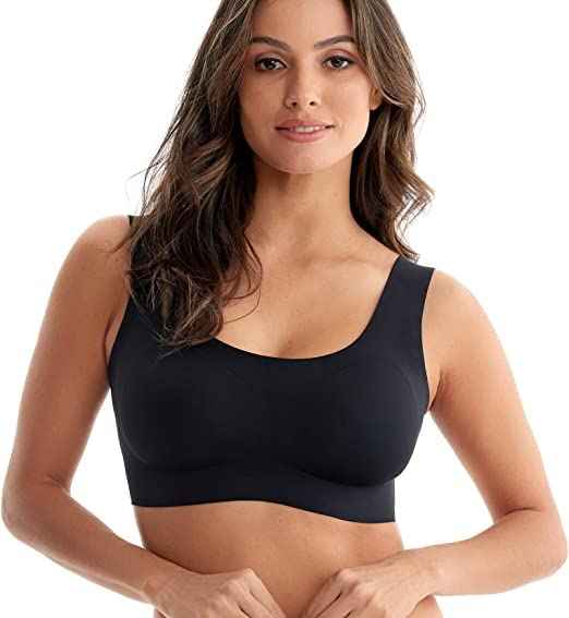 Pullover Wireless Bras for Women, Seamless Full Coverage U Neck No wire T-Shirt Bra