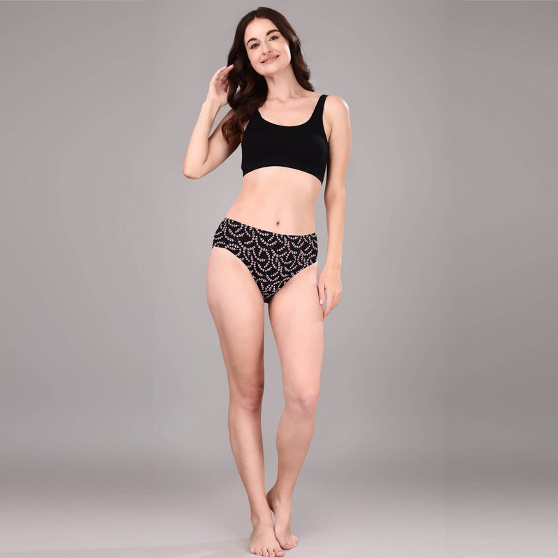 SOIE Woman - High Rise Full Coverage Printed Stretch Cotton Hipster Panty (Pack of 3) - Panty -for Women