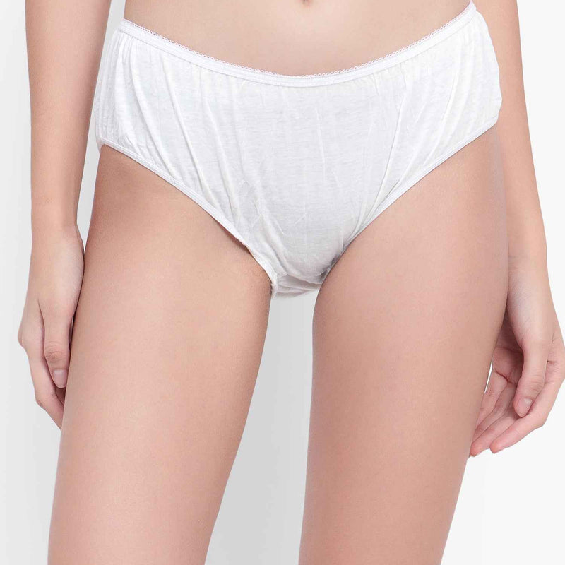 Reusable (Pack Of 4 Panty Set)100%Cotton Disposable Panties for Women