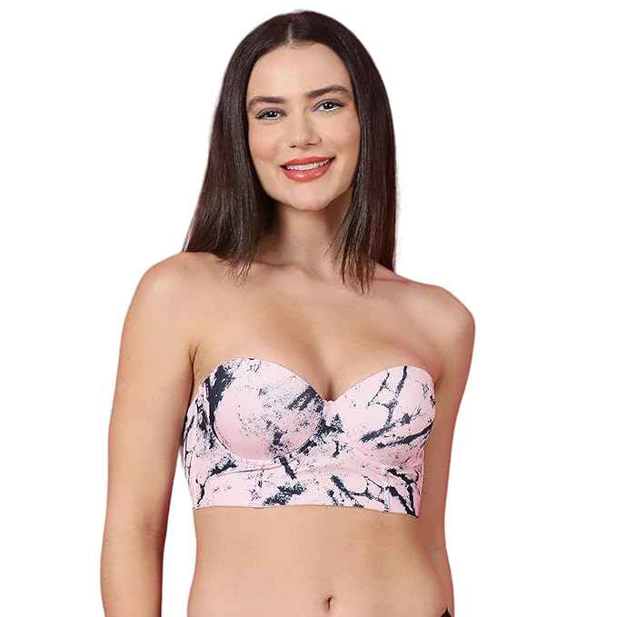 Brachy Women's Pink Underwired Lightly Padded Bralette Multiway Bra