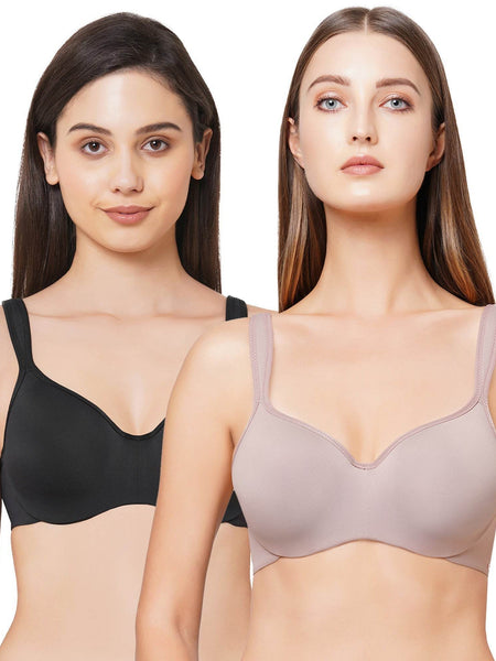 SOIE Woman - Full coverage Sweetheart neckline padded wired Bra (Pack of 2) - Bra -for Women
