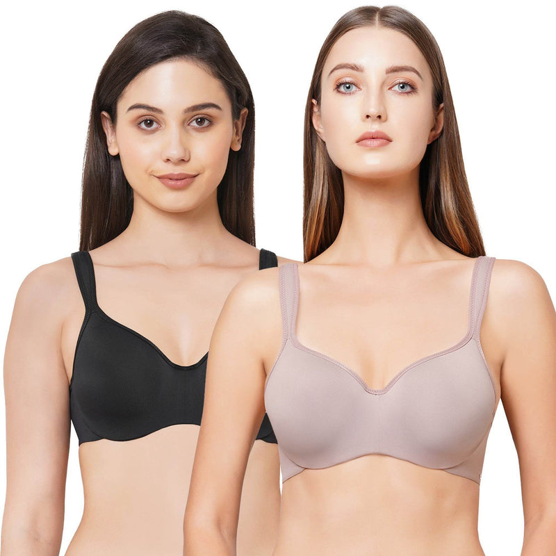 SOIE Woman - Full coverage Sweetheart neckline padded wired Bra (Pack of 2) - Bra -for Women