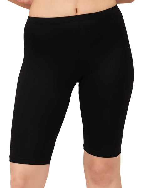 SOIE Woman - Solid Polyamide Spandex Knee Length Cycling Shorts - Cycling Shorts -for Women
