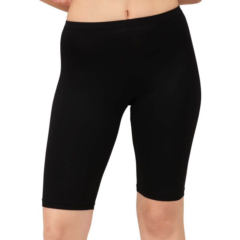 SOIE Woman - Solid Polyamide Spandex Knee Length Cycling Shorts - Cycling Shorts -for Women