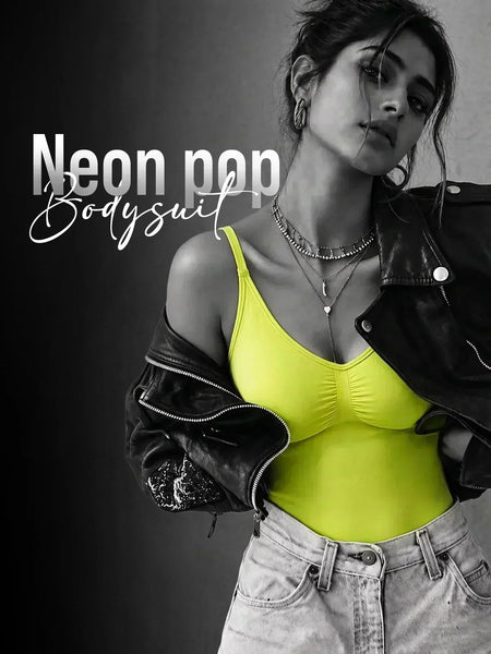 Neon Pop Body Suit- Lime